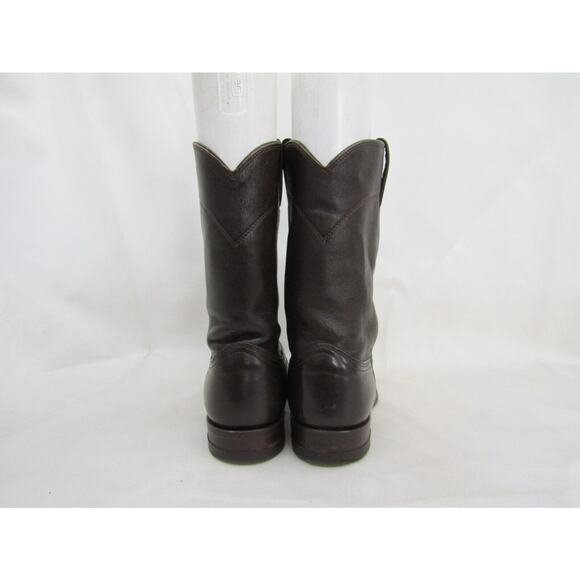 JUSTIN Mens Size 7.5 D Brown All Leather Roper Cowboy Western Boots main image 4